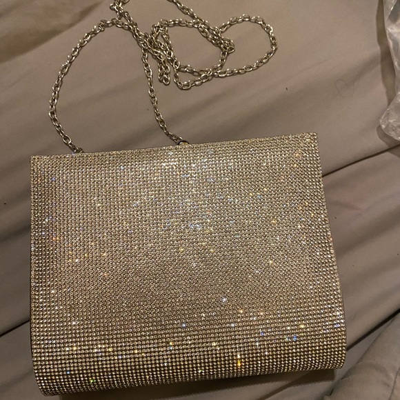 Silver Talen Clutch with Chain - Picture 3 of 8